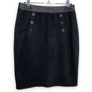 H&M - Vegan Black Suede/Leather Skirt - 6 - China